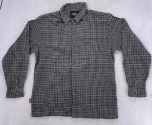 Orso Surf Camicia Uomo Taglia Large Grigio Plaid Board Casual Bottone UP Vintage anni 90 - Foto 1 di 11