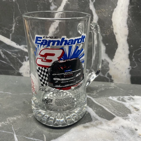 Dale Earmhardt #3 Beer Mug Glass Nascar  1998 Bull And Hannas Mug Cover