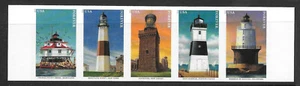 Scott #5625c IMPERFORATE (NO DIE-CUT) Lighthouses Horizontal Strip of 5, MNH - Picture 1 of 1