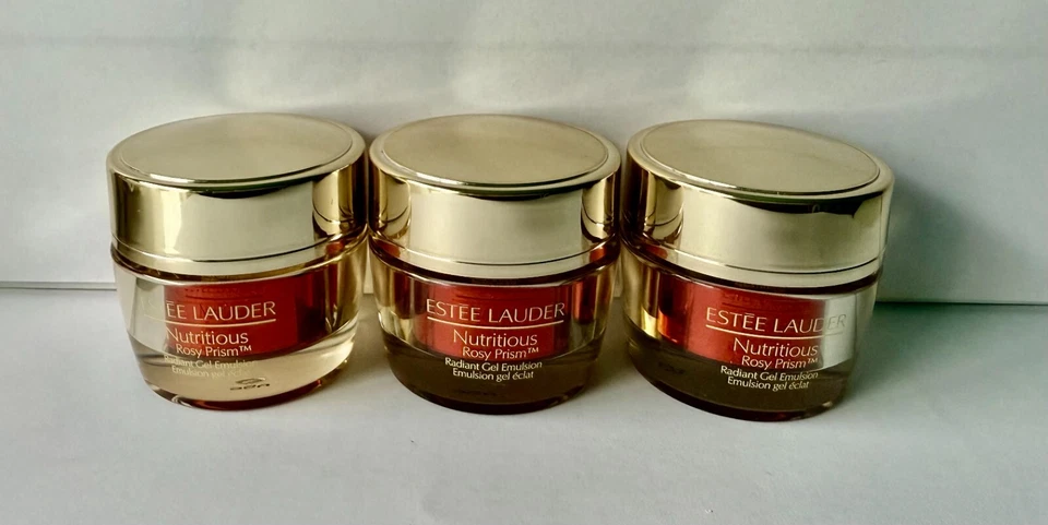 3 X Estee Lauder Nutritious Rosy Prism emulsión de gel radiante 0,5 oz cada una Foto 1 de 1