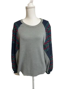 We The Free People Women's XS Rainbow Dream Balloon Sleeve Thermal Knit Top - Picture 1 of 5