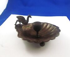 Antique Villier's & Co EPNS England SILVERPLATE CANDLE HOLDER DISH OSTRICH