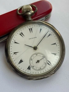 RARE VINTAGE  POCKET WATCH MILITARY ZENITH 15 RUB SILVER 0.800 GRAND PRIX 1900  - Picture 1 of 12