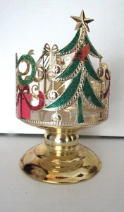 Bath & Body Works Christmas Theme Enameled Candle Holder Pedestal - Picture 1 of 4
