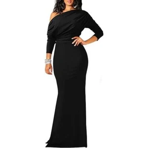 YMDUCH Sexy Elegant Long Sleeve Off Shoulder Bodycon Long Formal Dress Sz Medium - Picture 1 of 9