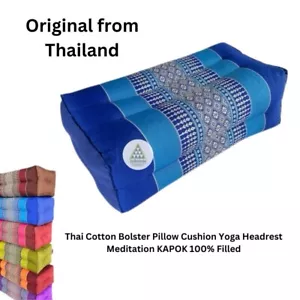 Thai Cotton Bolster Pillow Cushion Yoga Headrest Meditation KAPOK 100% Filled - Picture 1 of 7