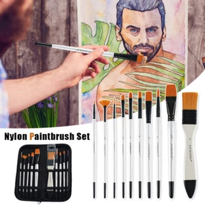 10 PCS Professional Art Brushes Set Portable Acrylic Oil Painting Brush Set NEW - Picture 1 of 17