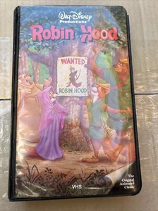 Walt Disney Robin Hood VHS FIRST Original Black Diamond Release Black Clamshell - Picture 1 of 4