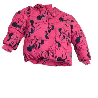 Disney Minnie Mouse Talla 5 Rosa Puffer Chaqueta Con Capucha Niñas Abrigo de Invierno Foto 1 de 4