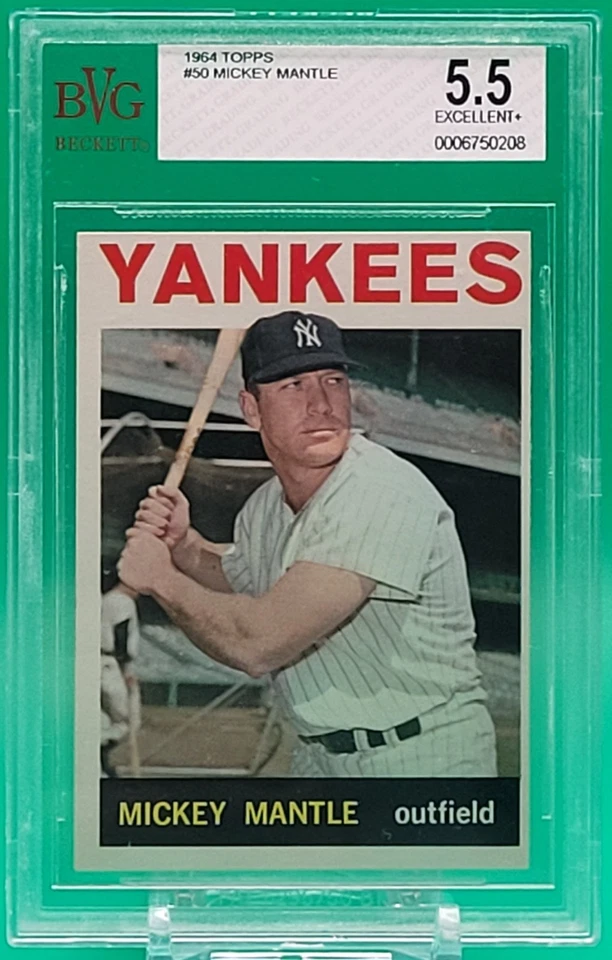 🔥1964 Topps #50 MICKEY MANTLE ⚡️BVG 5.5 EX+ HOF🔥 New York Yankees 🌟536 HR's🏟 Foto 1 de 2