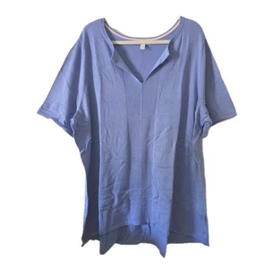 NUOVO ISAAC MIZRAHI LIVE 3X maglione scollo a V spacco tunica top blu pervinca nuovo - Foto 1 di 7