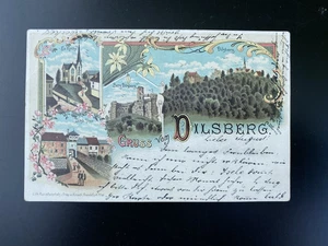 Cartolina litografica - Saluti da Dilsberg - 1898 - Foto 1 di 2