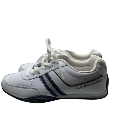 Polo de colección Y2K EE. UU. Assn. Zapatilla deportiva a rayas blancas para mujer talla 9 Foto 1 de 4