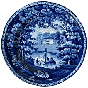 Antigua placa de transferencia Staffordshire del siglo XIX Gunton Hall Norfolk 7-1/2" - Imagen 1 de 4