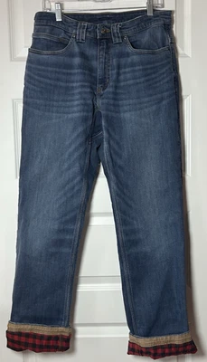 Pantalones de mezclilla Duluth Trading Ballroom DoubleFlex para hombre 32x34 forrados de franela a cuadros búfalo Foto 1 de 4