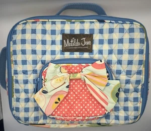 Matilda Jane Lunchbox Reißverschluss & Taschen Gingham Cottagecore Stoff weiche Schleife Vorschule - Bild 1 von 13