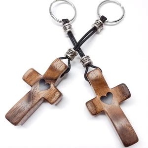 with Silver Ring Handmade Crucifix Keychain Crucifix Pendant Chain Church - Picture 1 of 9