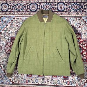 Vintage 60s Pendleton Wool Bomber Jacket Size Medium Vtg Green  - Picture 1 of 10
