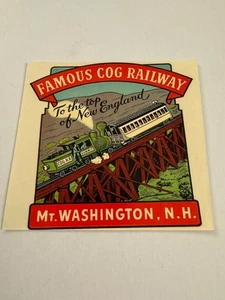 Vintage Decal Cog Railway Mt Washington New Hampshire D3 - Picture 1 of 2