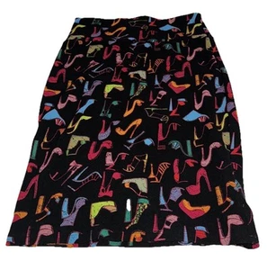 Lápiz labial y tacones Lularoe medio hasta la rodilla estampado multicolor elástico pull on - Imagen 1 de 8