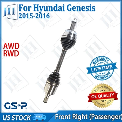 Eje CV pasajero delantero derecho original para Hyundai Genesis V6-3,8 L tracción trasera AWD Foto 1 de 4