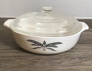 Vintage schwarz Weizen Anchor Hocking Kochgeschirr 7" Auflaufform (Deckel passend?) - Bild 1 von 3