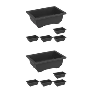 2 Pack Rectangular Flower Pot Rectangle Bonsai Pots for Succulents - Picture 1 of 12