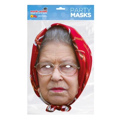 BRISTOL NOVELTY Queen Kopftuch Party Maske - Gesichtskarte A4 Kostüm Damen Herren Maske-Arade