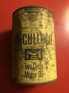 McCulloch Chainsaw 2 Cycle Motor Oil Vintage Can 1 Quart - Picture 1 of 6