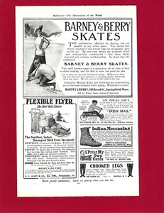 1906 CHRISTMAS Ad: FLEXIBLE FLYER, BARNABY & BERRY ICE SKATES, IRISH MAIL CAR - Picture 1 of 1