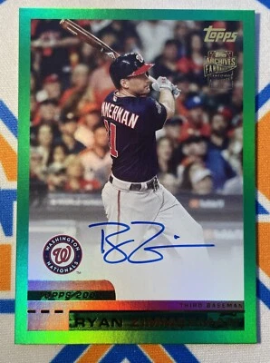 2024 Topps Archives Fan Favorites 2000 Green Foil #00FFRZ Ryan Zimmerman 97/99 - Image 1 of 3