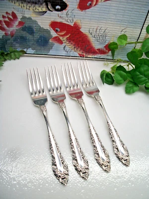 4 tenedores de cena Oneida Community Royal Grandeur plateados 1975 Foto 1 de 4