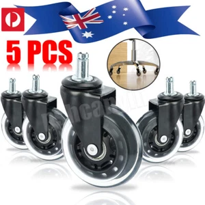 5X Office Chair Wheels Replacement Rollerblade 3" Rolling Casters For All Floors - Picture 1 of 10