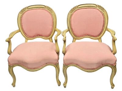 2x ШИКАРНЫХ КРЕСЛА 40-х DOROTHY DRAPER ERA SWIRL LINE РЕЗНЫЕ ДЕРЕВЯННЫЕ СЛУЧАЙНЫЕ - Изображение 1 из 4