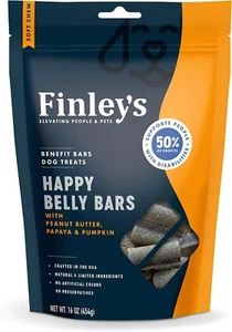 Finley's Happy Belly Bars Peanut Butter, Papaya & Pumpkin Soft Chew Benefit Dog - Picture 1 of 1