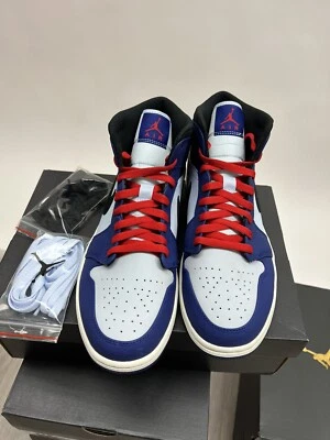 Nike Air Jordan 1 Mid SE 852542-400 Deep Royal Blue Rojo Nuevo con Caja Talla 11 DS  Foto 1 de 4