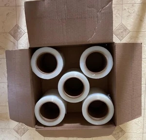 5 Rolls Industrial Strength Mini Hand Stretch Wrap 5" 700 Ft Roll 120 Gauge - Picture 1 of 2