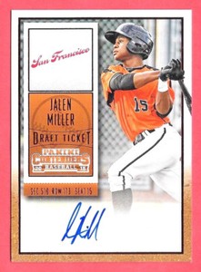 2015 Jalen Miller Panini Contenders Red SP Draft Ticket Rookie Auto - Giants