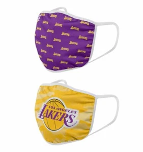 NBA Los Angeles Lakers Adult Face Covering - 2pk/2 Colors - Brand New - Picture 1 of 5