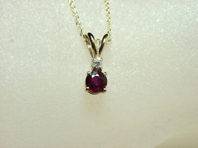 14k Y Gold RUBY- Diamond Pendant  0.50ct t.w  ( Closed Store)SK-4XV - Image 1 of 2