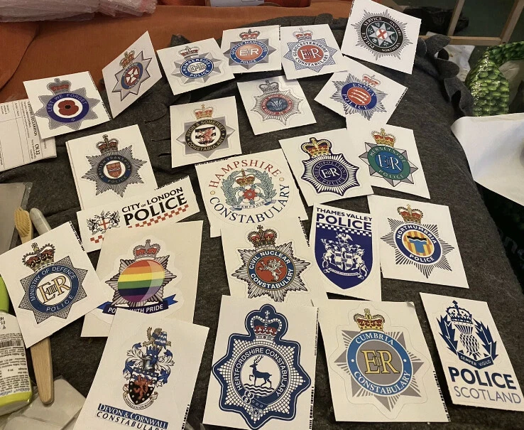 Vinyl waterproof locker stickers police forces of the uk pick your own 80mm - Image 1 of 1