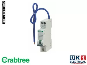 Crabtree RCBO 6a 10a 16a 20a 32a 40a Amp Type B C Mini RCBO Compact Switch - Picture 1 of 2