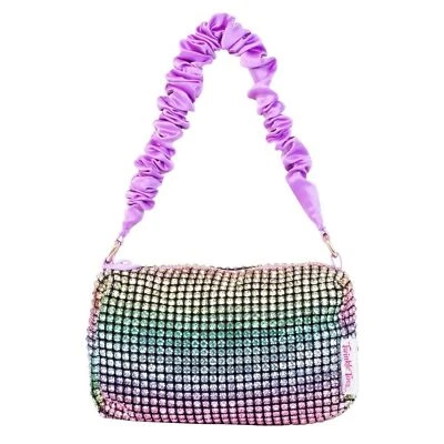 NUEVO Skechers Twinkle Toes Niños Arco Iris Multicolor Estrás Satinado Vestido Cartera Foto 1 de 4