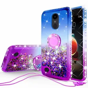 Case For LG Phoenix 3/4/Aristo 2/3/Tribute Empire/Dynasty Liquid Glitter Cover - Picture 1 of 12