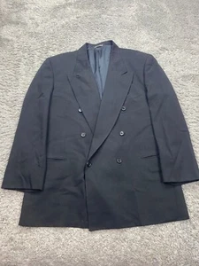 Valentino Blazer Men 43R Black Wool Double Breast Sport Coat Jacket Saks Italy - Picture 1 of 14
