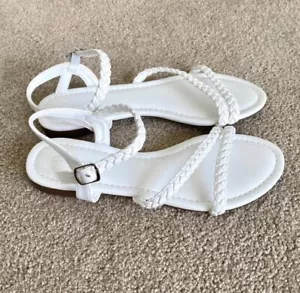 Greatonu weiße Slingback Riemchensandalen 8 - Bild 1 von 5