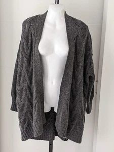 Cárdigan Eileen Fisher NUEVO SIN ETIQUETAS $498 gris carbón mezcla lana mohair S/M/L - Imagen 1 de 10