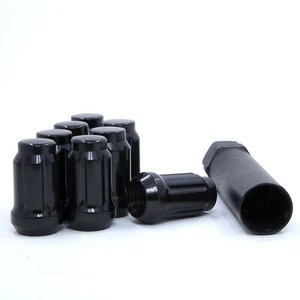 24 Black Tuner Spline Drive Bulge Acorn Lug Nuts 7/16-20 fits Chevrolet GMC K10 - Picture 1 of 4