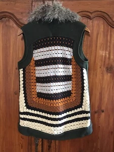 Anthropologie Free People Weste Elevenses Häkeljacke Wolle Kunstfell Damen XS - Bild 1 von 5
