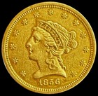 1856 Gold Us $2.50 Dollar Liberty Head Quarter Eagle Coin